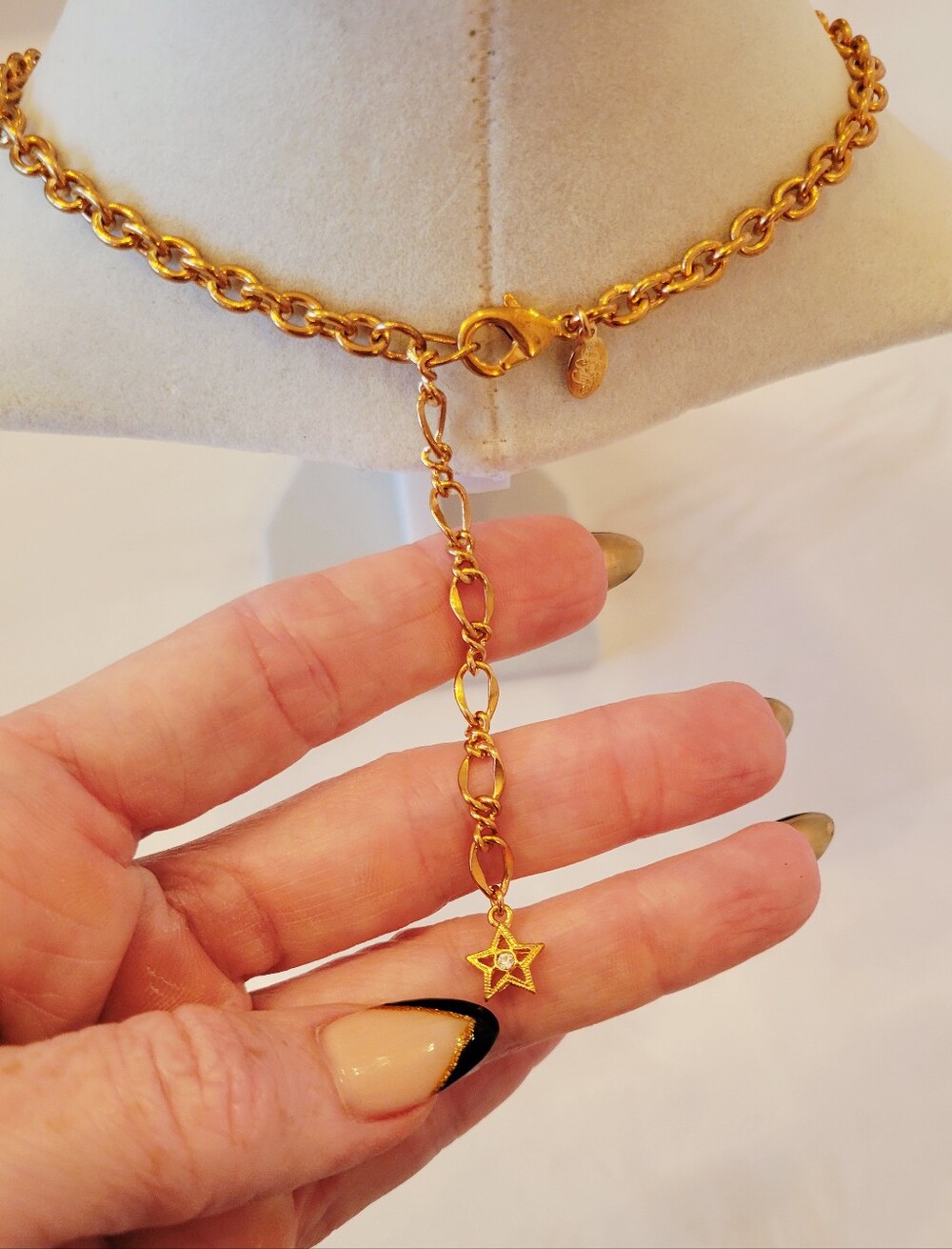 Kirks Folly Mermaid Pendant Necklace w Aqua and Green Accents & Gold-Tone Chain - Picture 5 of 12